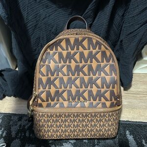 Michael Kors Brown Logo Backpack